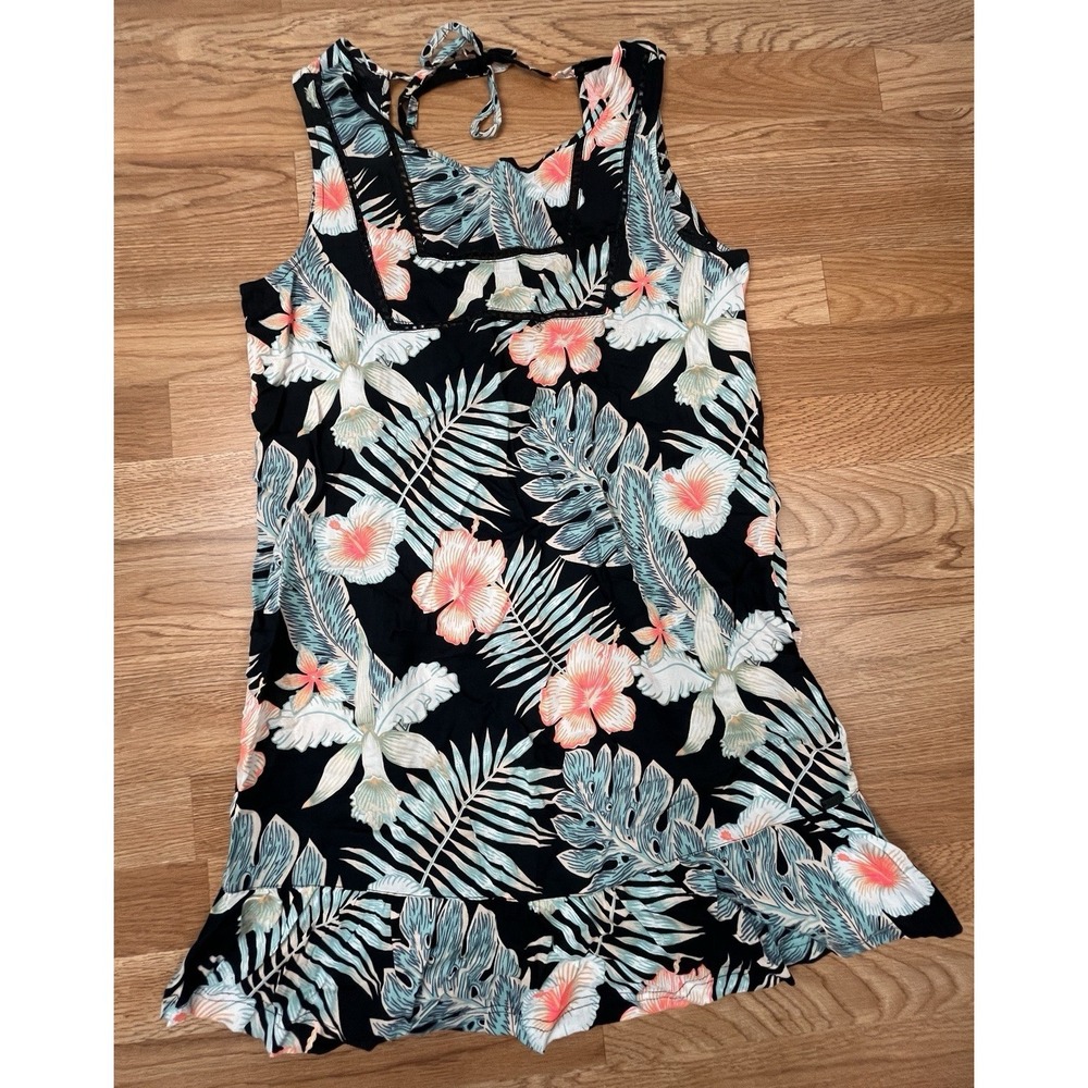 Roxy All About The Sea Floral Swimsuit Cover Up Tank Dress Size Small NEW